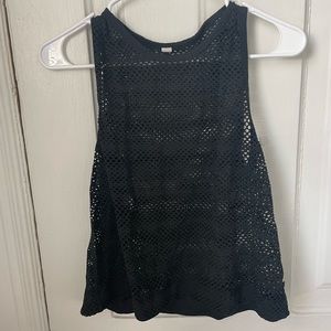 mesh black tank top